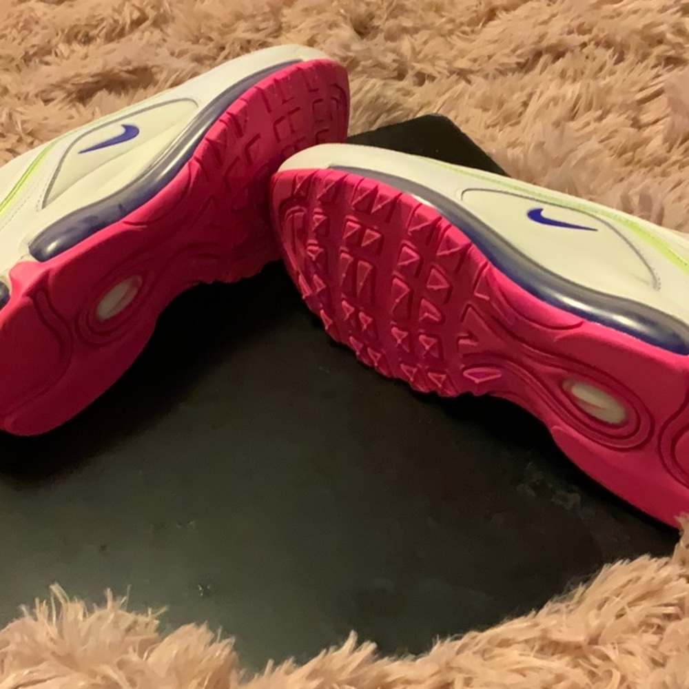 White, Pink, with a lime green strip Nike Air. Never worn no original box